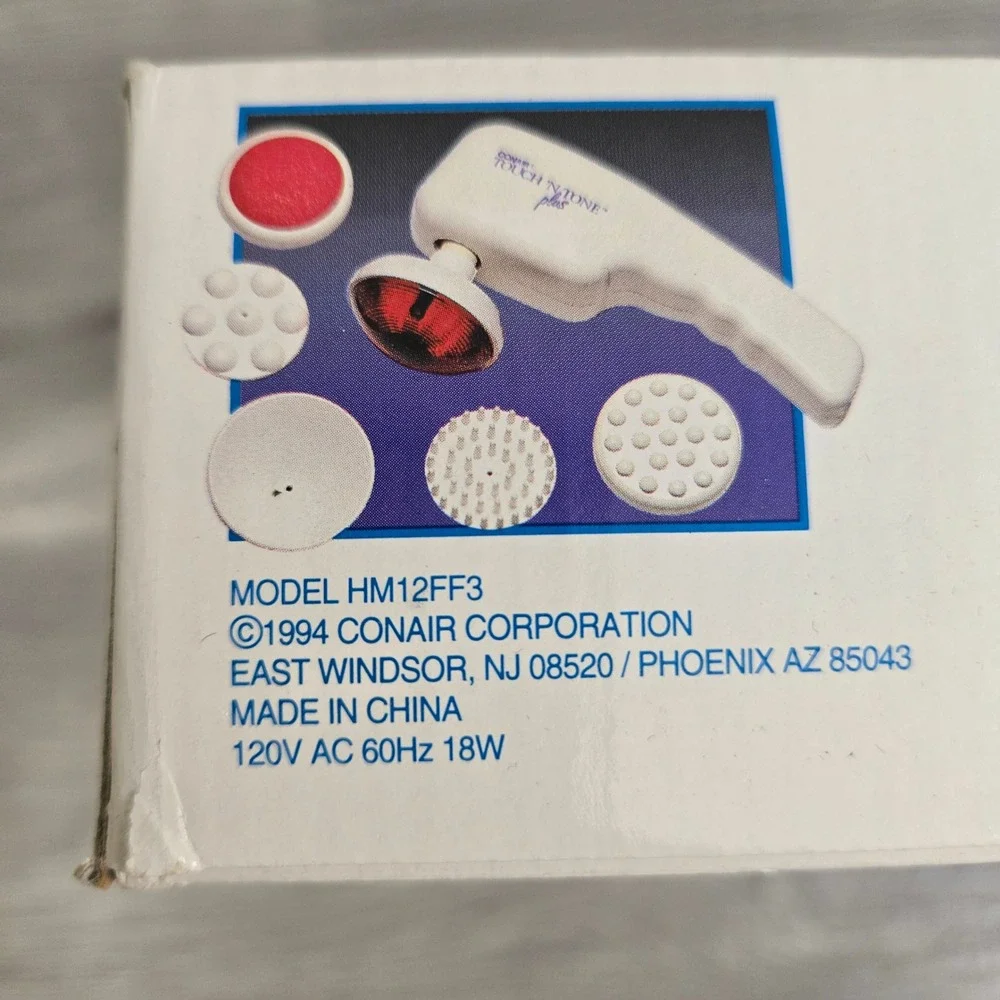 Conair White Touch N Tone Plus Massager Infrared Heat Lamp  Vintage 90s